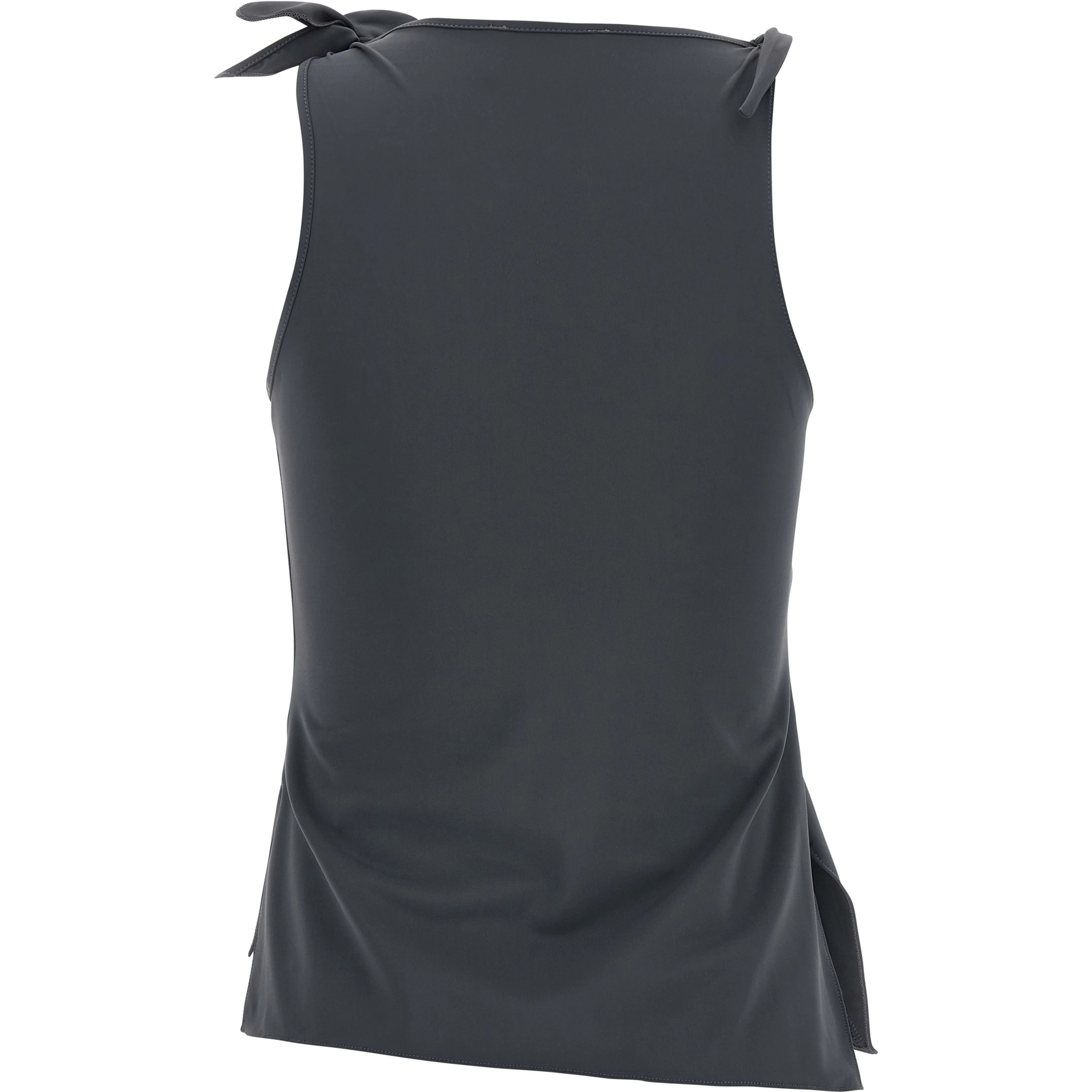 Gray Polyamide Tank Tops