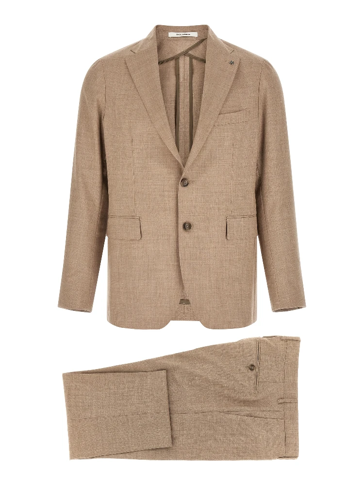 Beige Virgin Wool Two-Piece Suit