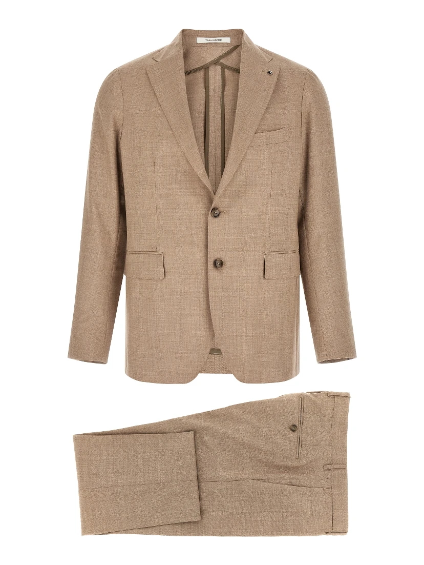 Beige Virgin Wool Two-Piece Suit