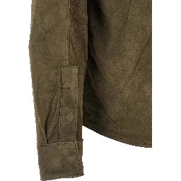 Bicolor Suede Leather Blouse