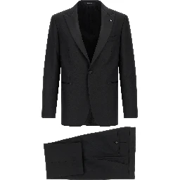 Black Virgin Wool Two-Piece Suit