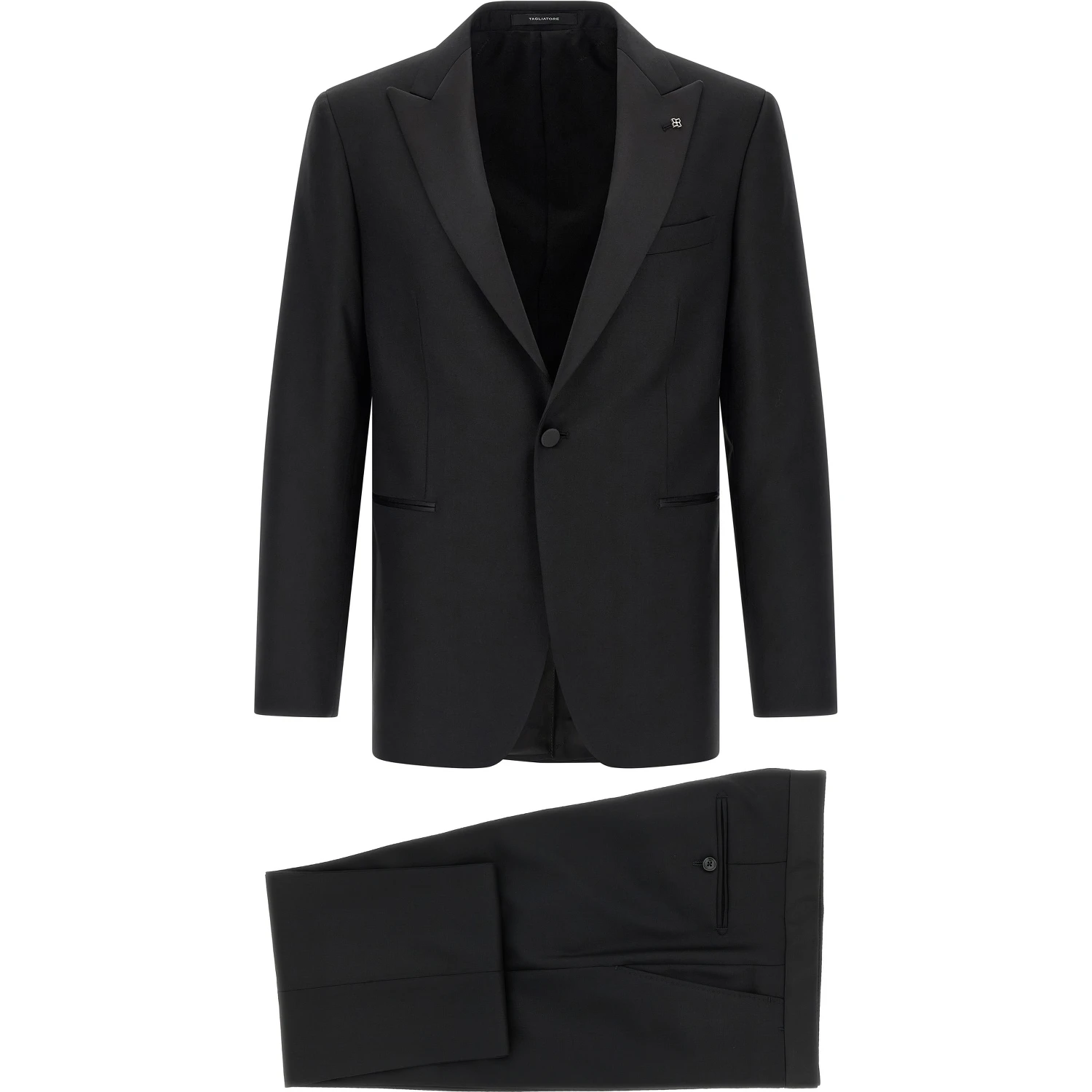 Black Virgin Wool Two-Piece Suit