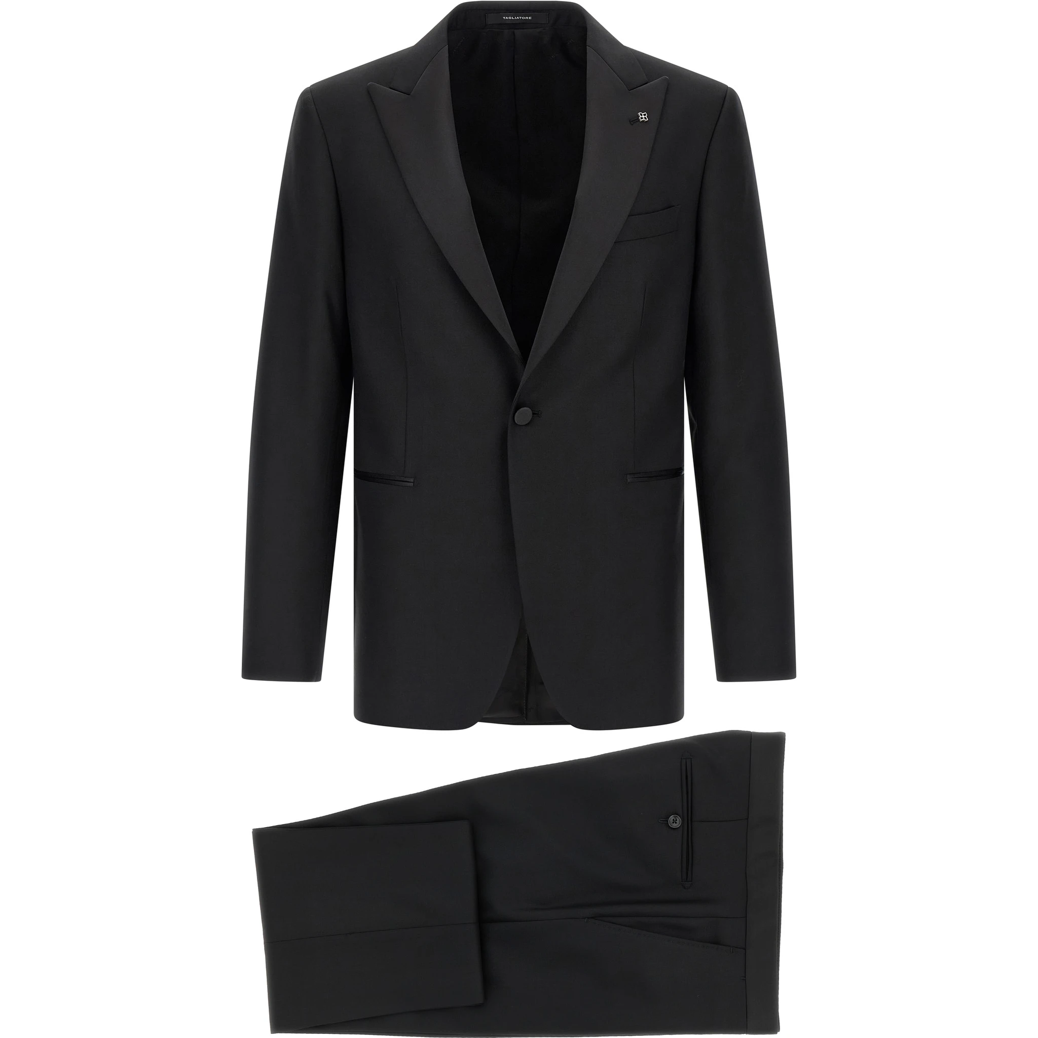 Black Virgin Wool Two-Piece Suit