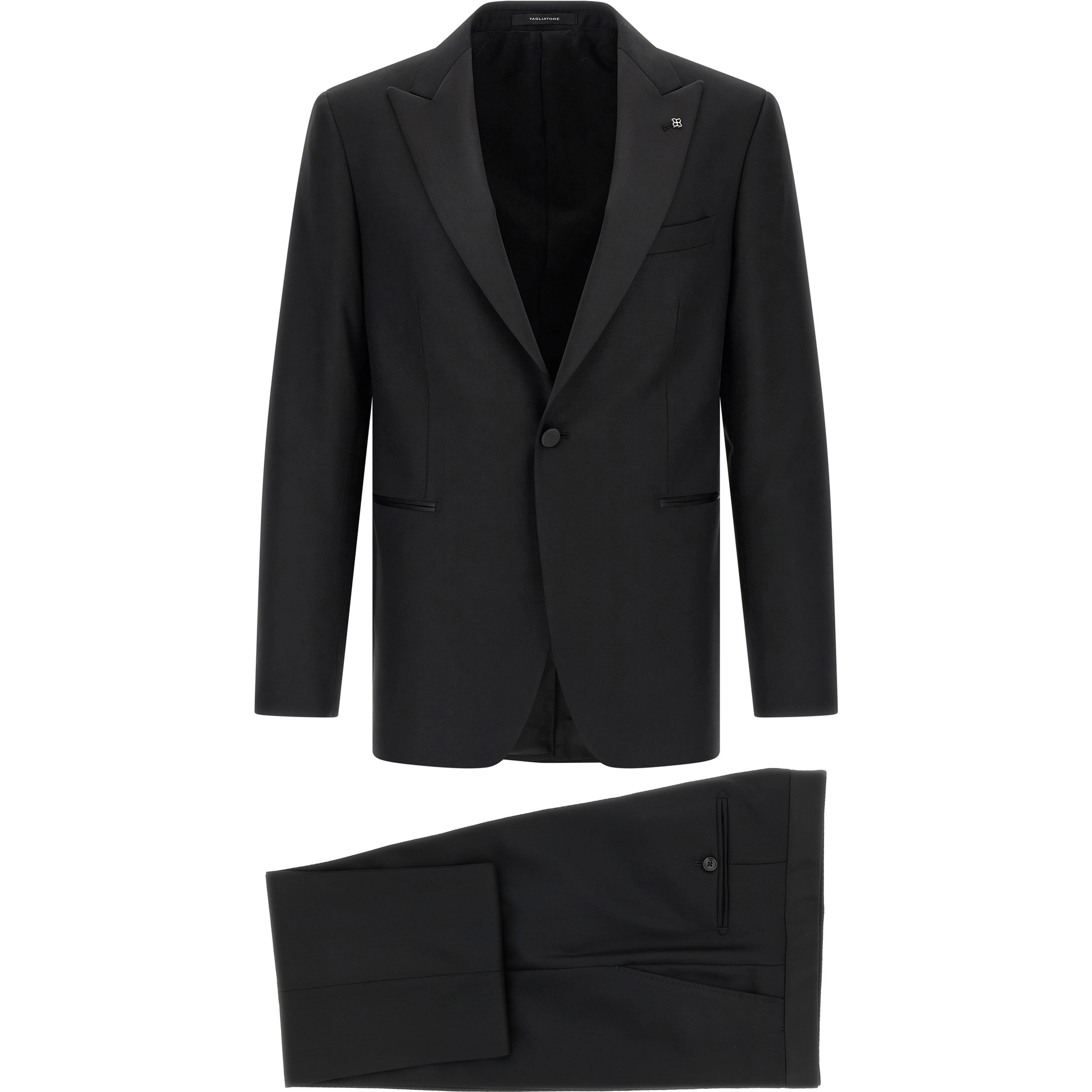 Black Virgin Wool Two-Piece Suit