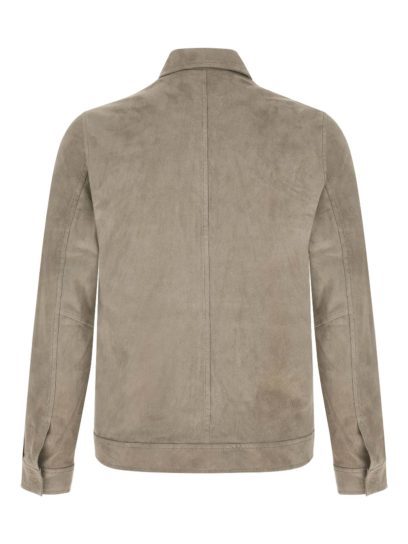 Gray Lamb Leather Leather Jacket