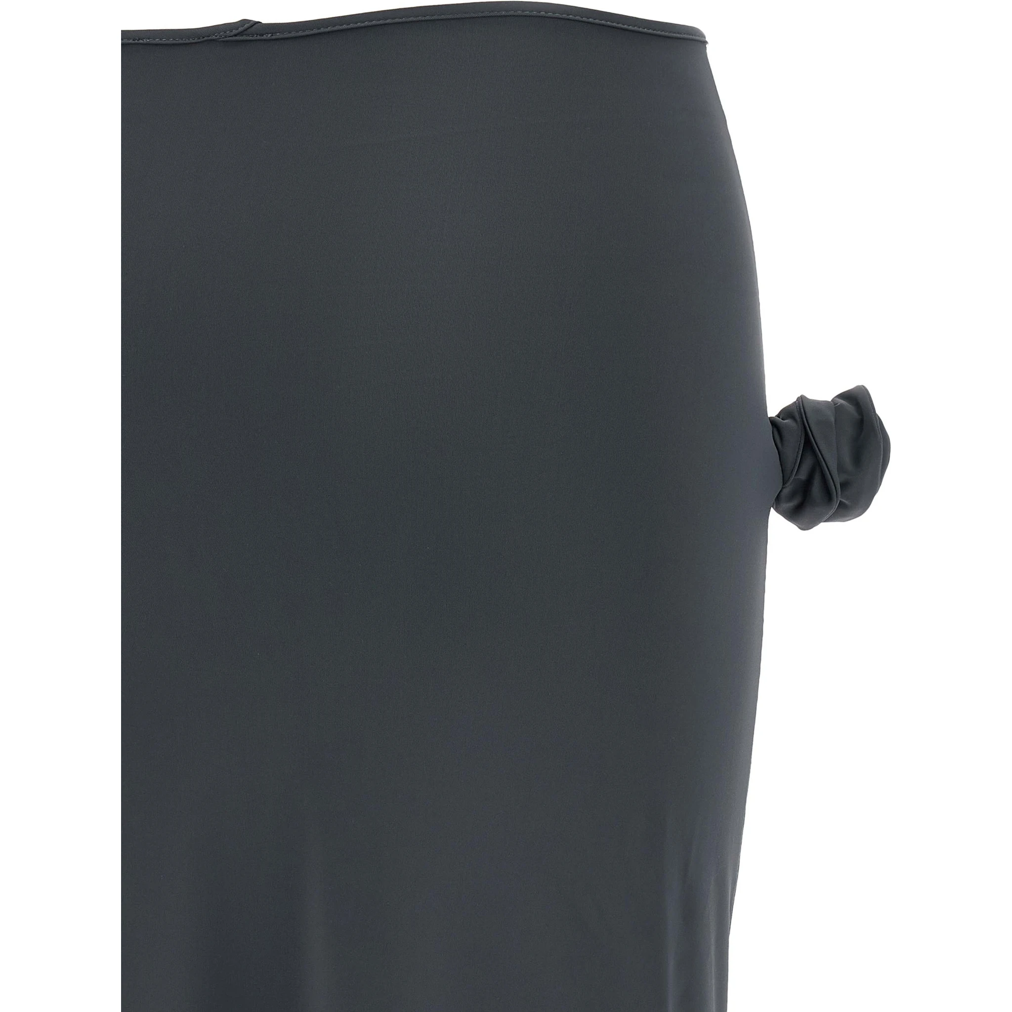 Gray Polyamide Midi Skirt