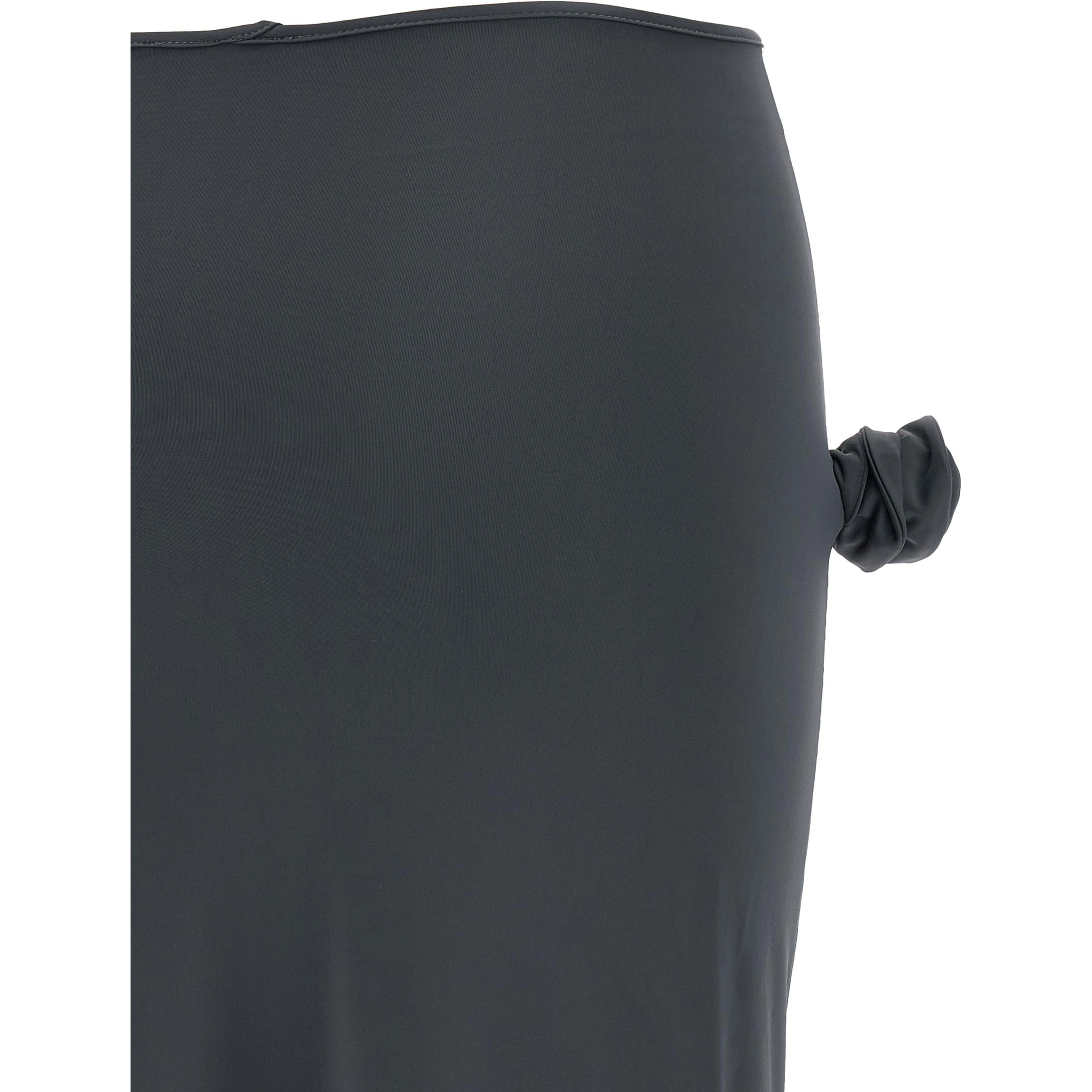 Gray Polyamide Midi Skirt