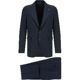 Blue Virgin Wool Two-Piece Suit