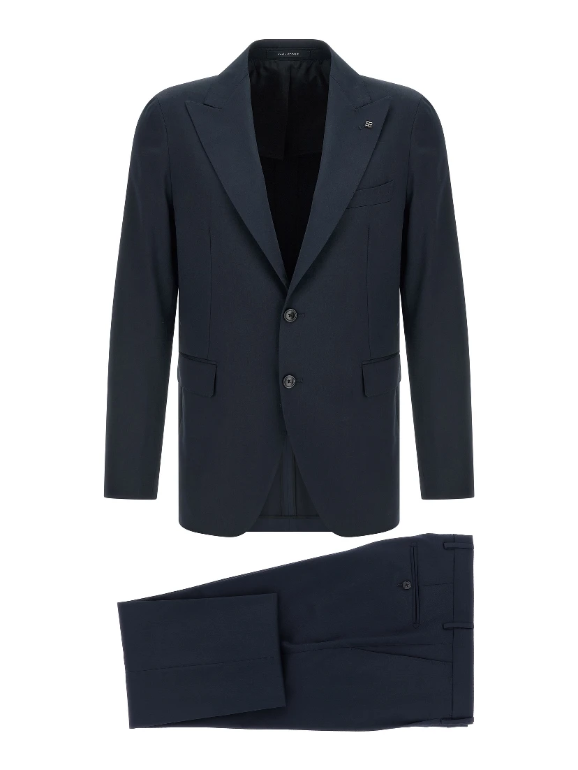 Blue Virgin Wool Two-Piece Suit