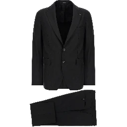 Black Virgin Wool Two-Piece Suit