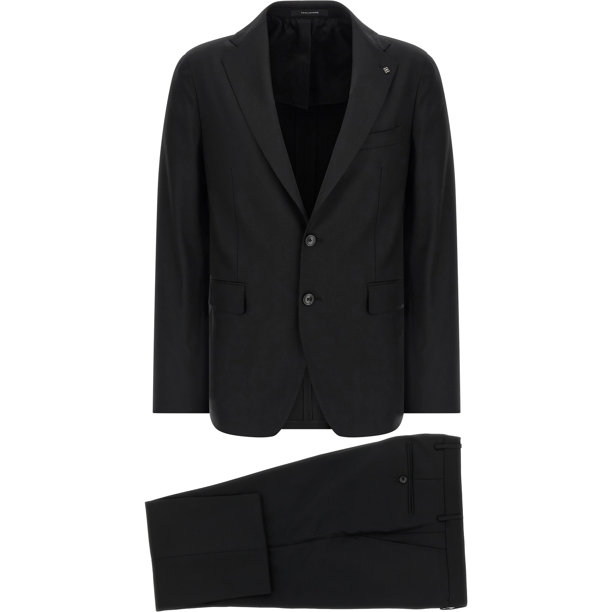 Black Virgin Wool Two-Piece Suit
