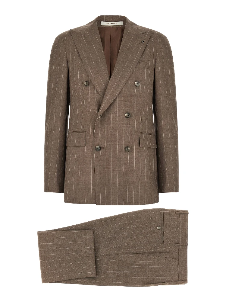 Brown Virgin Wool Two-Piece Suit