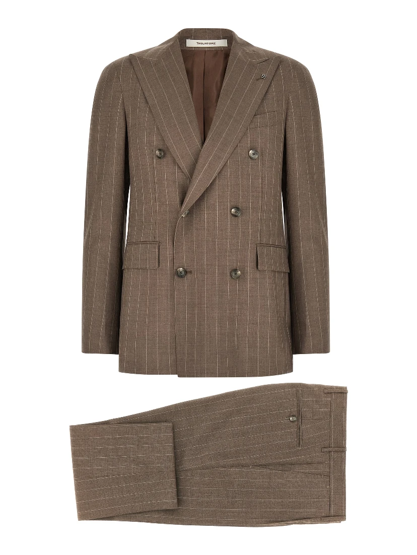 Brown Virgin Wool Two-Piece Suit