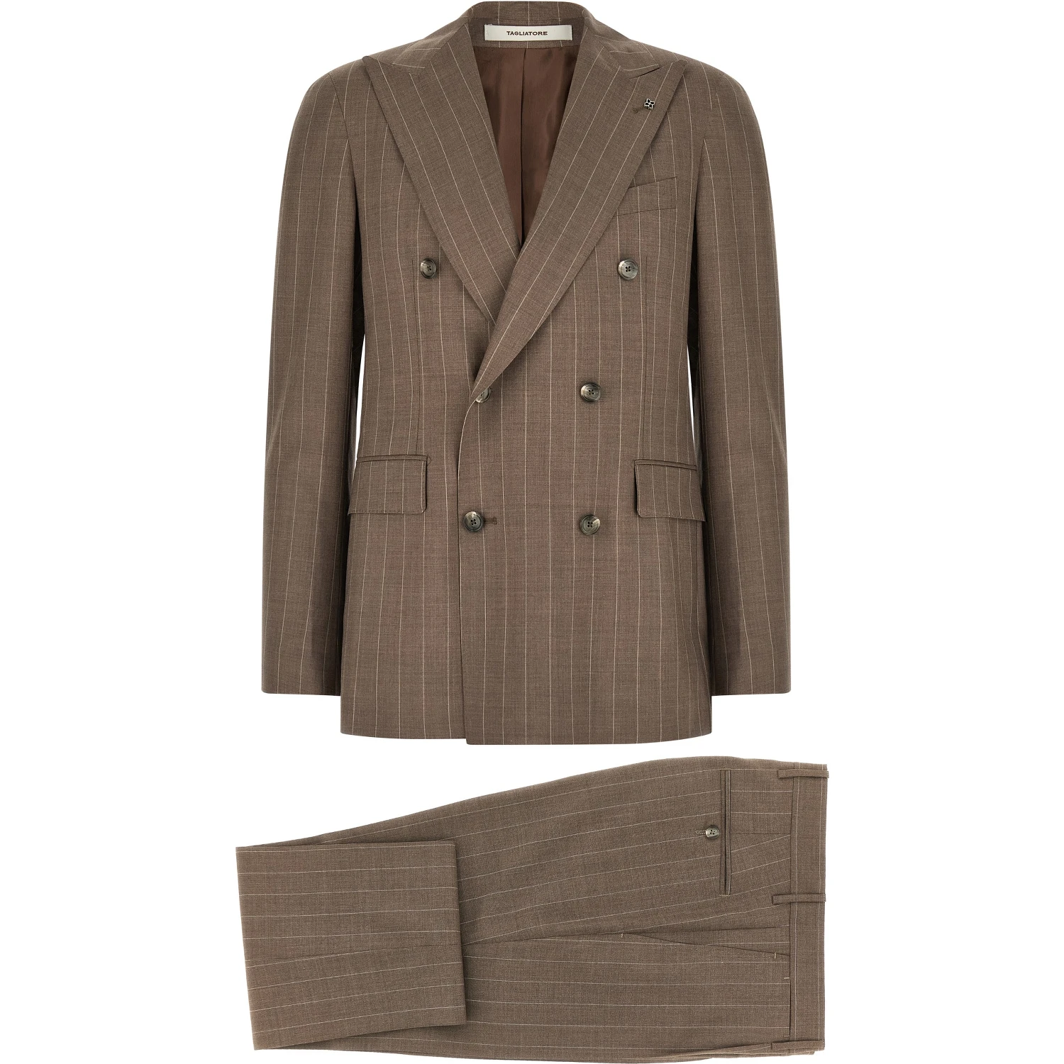 Brown Virgin Wool Two-Piece Suit