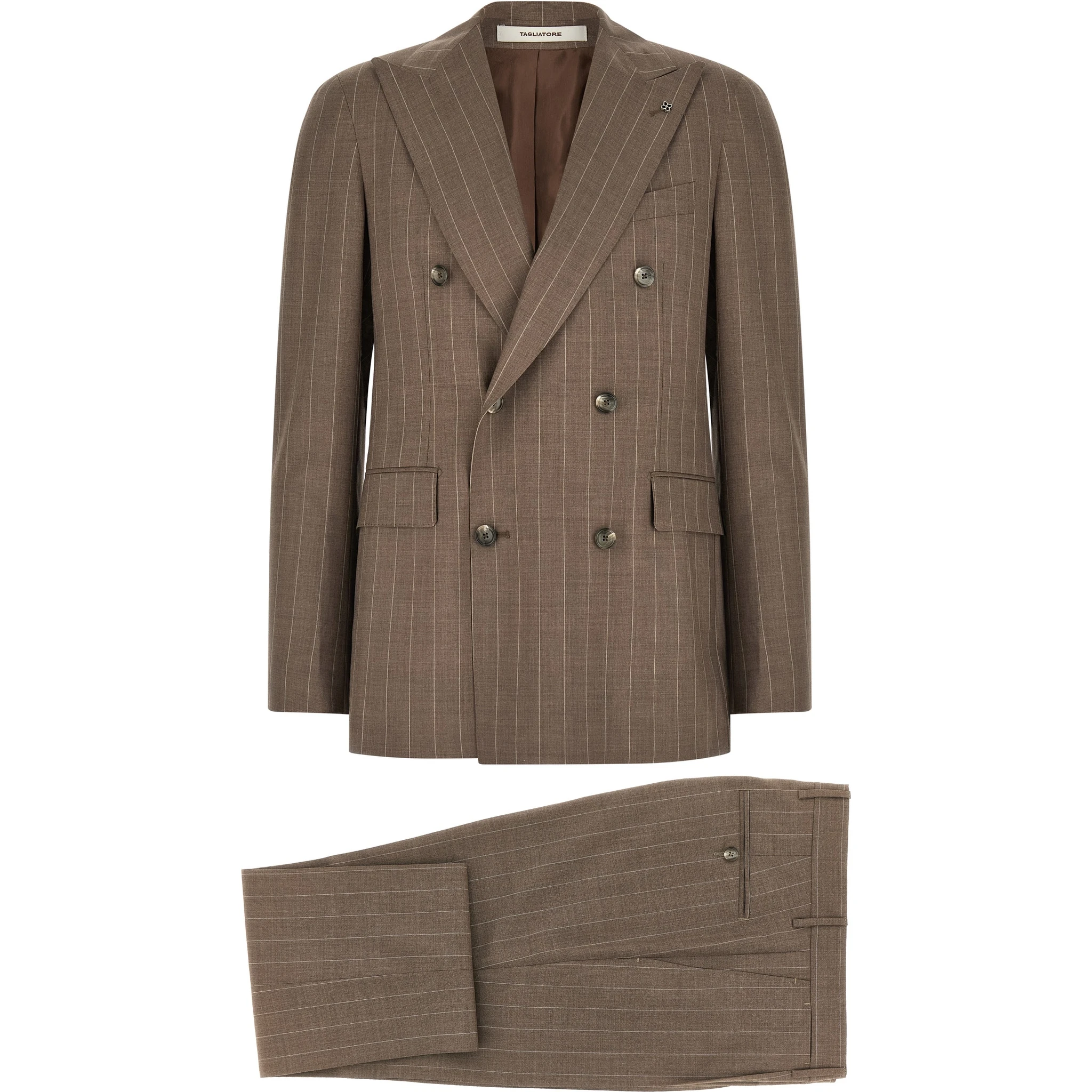 Brown Virgin Wool Two-Piece Suit