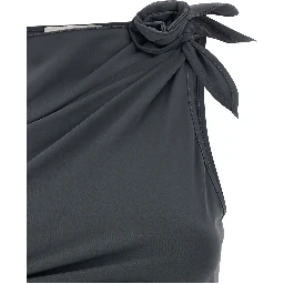 Gray Polyamide Tank Tops