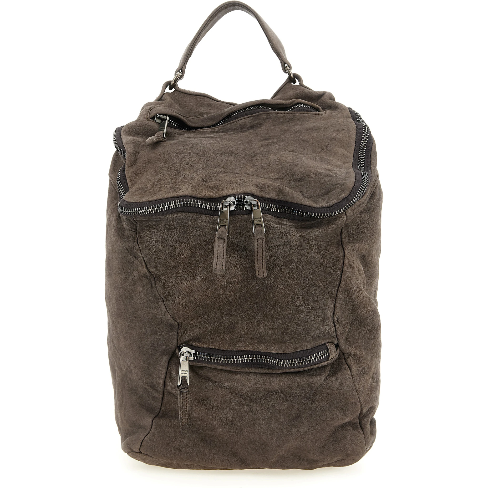 Brown Lamb Leather Backpack