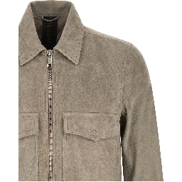 Gray Lamb Leather Leather Jacket