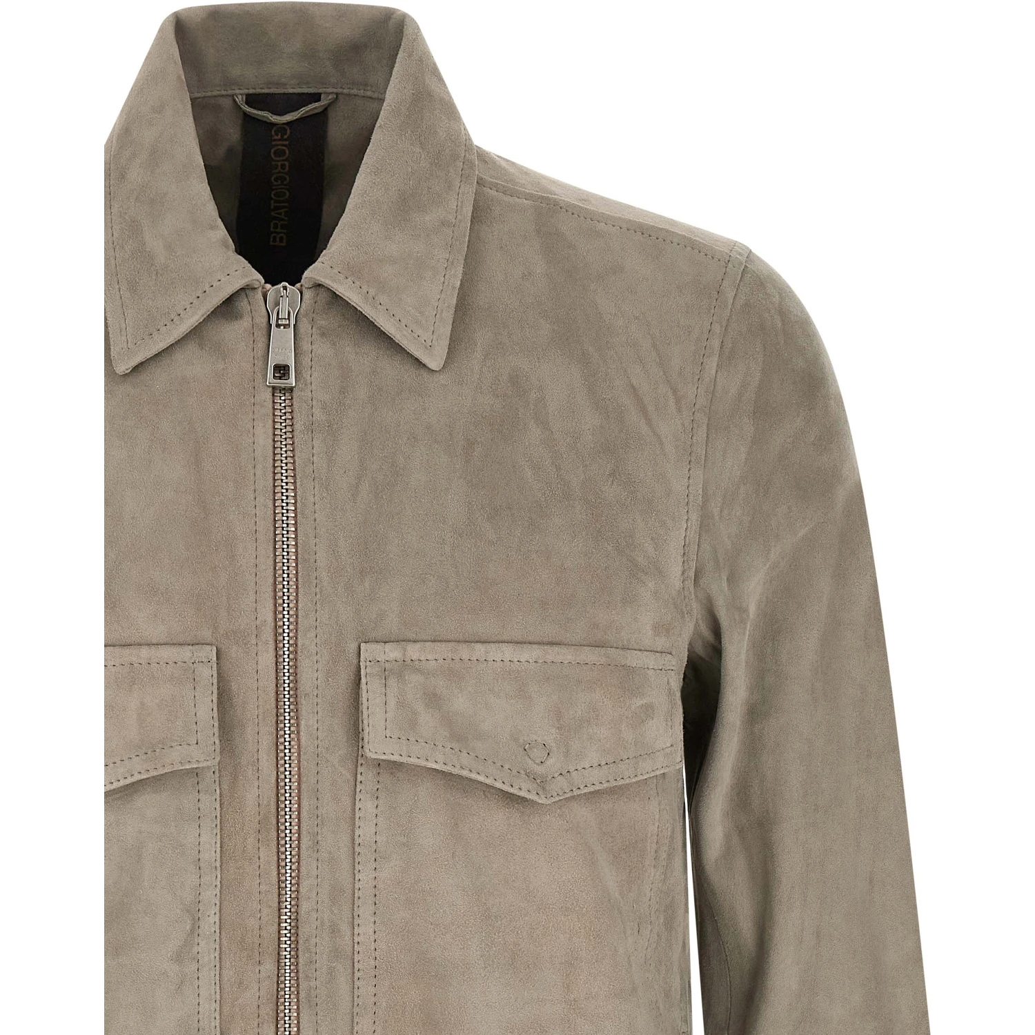 Gray Lamb Leather Leather Jacket