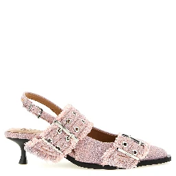 Multicolor Organic Cotton Mid Heel Pumps