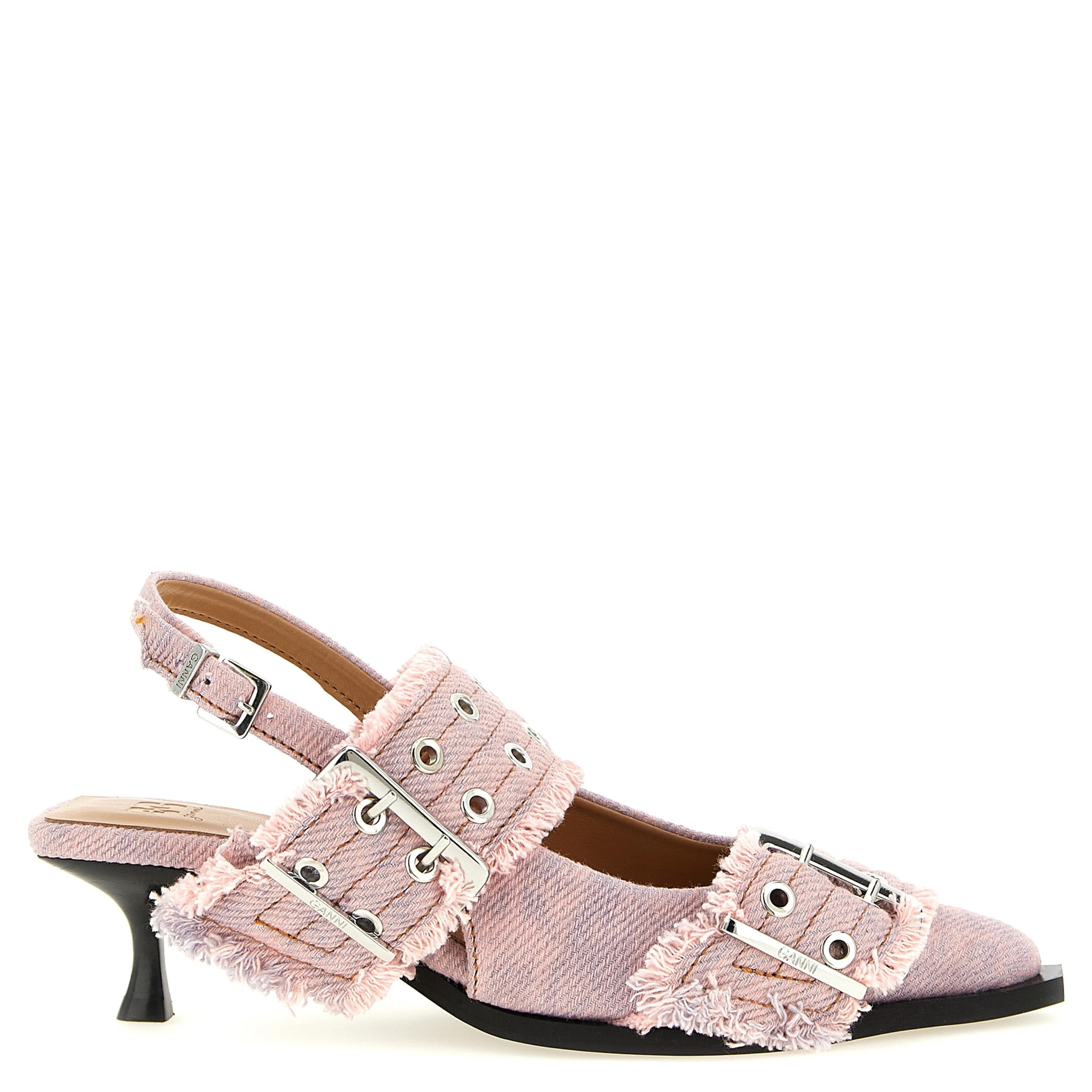 Multicolor Organic Cotton Mid Heel Pumps