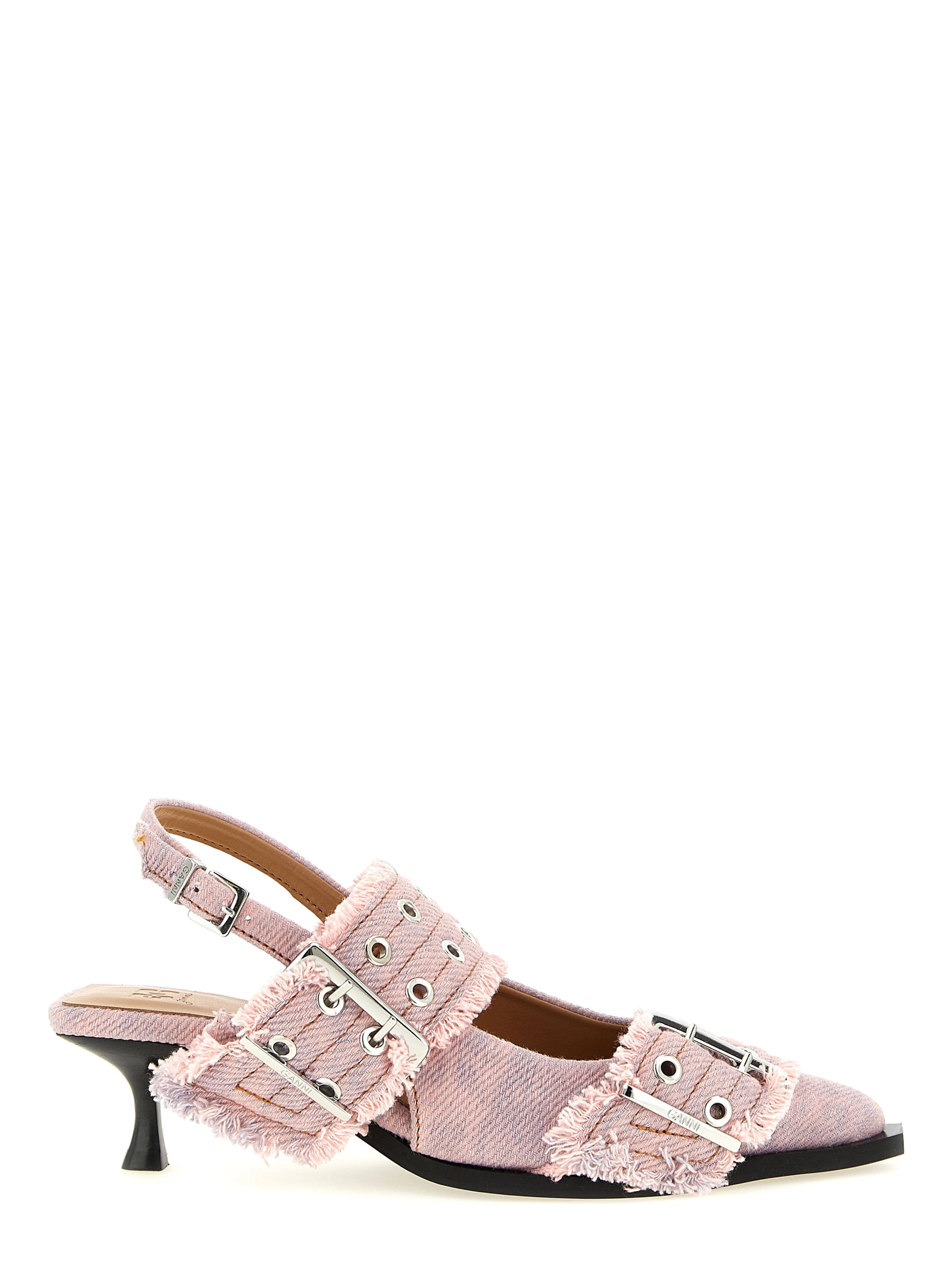 Multicolor Organic Cotton Mid Heel Pumps