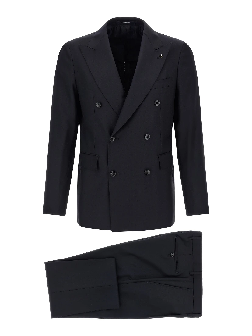 Blue Virgin Wool Two-Piece Suit