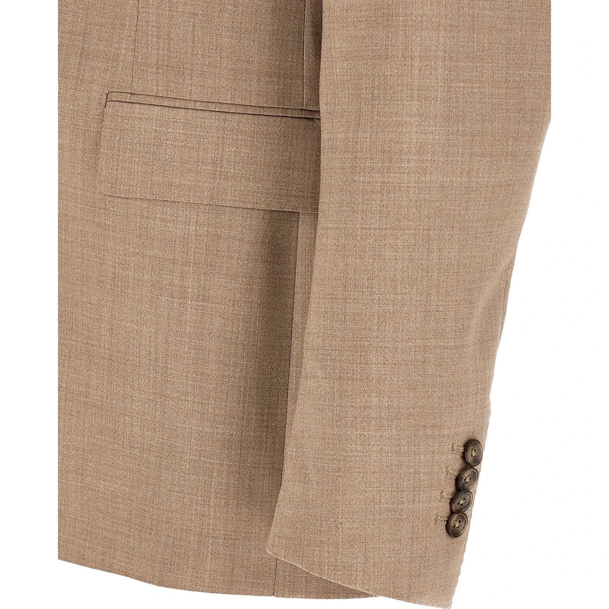 Beige Virgin Wool Two-Piece Suit