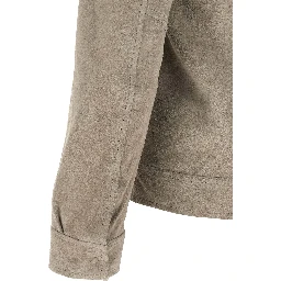 Gray Lamb Leather Leather Jacket