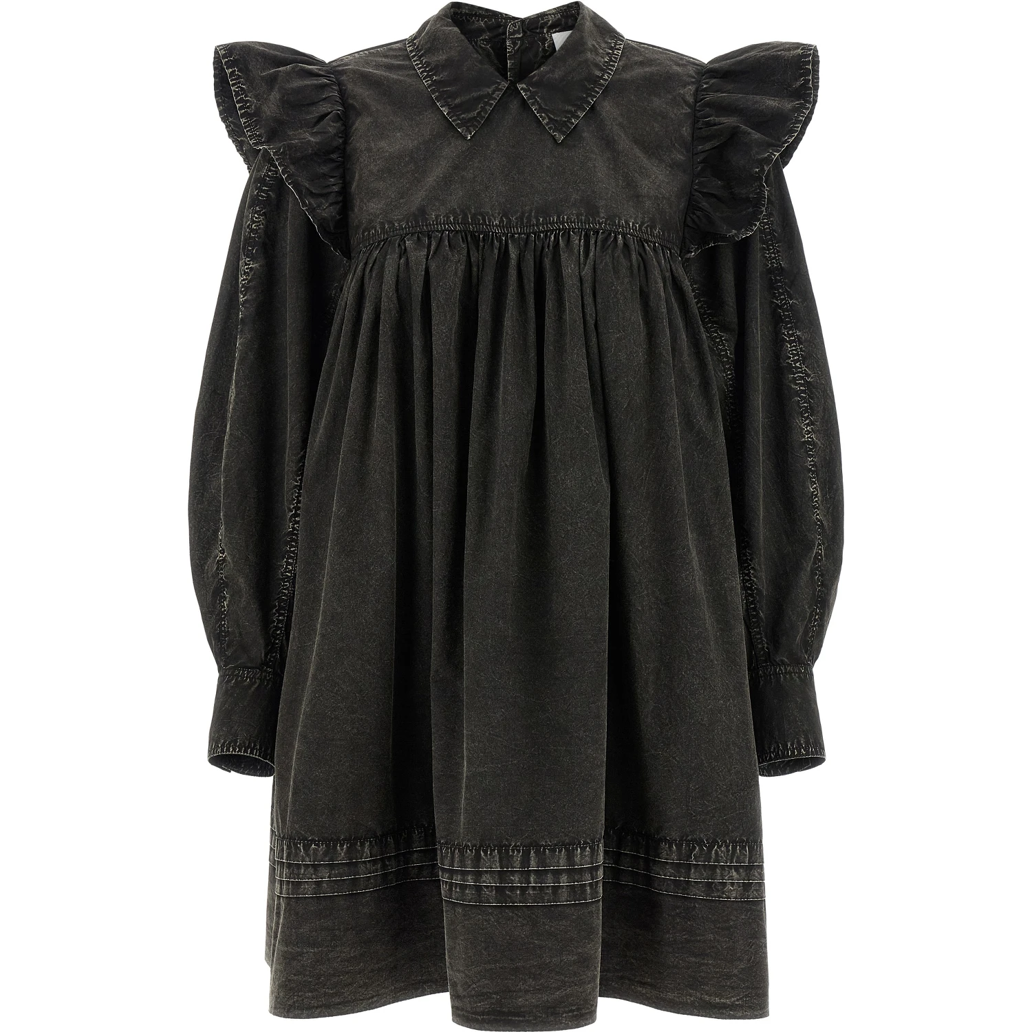 Black Organic Cotton Short Dress