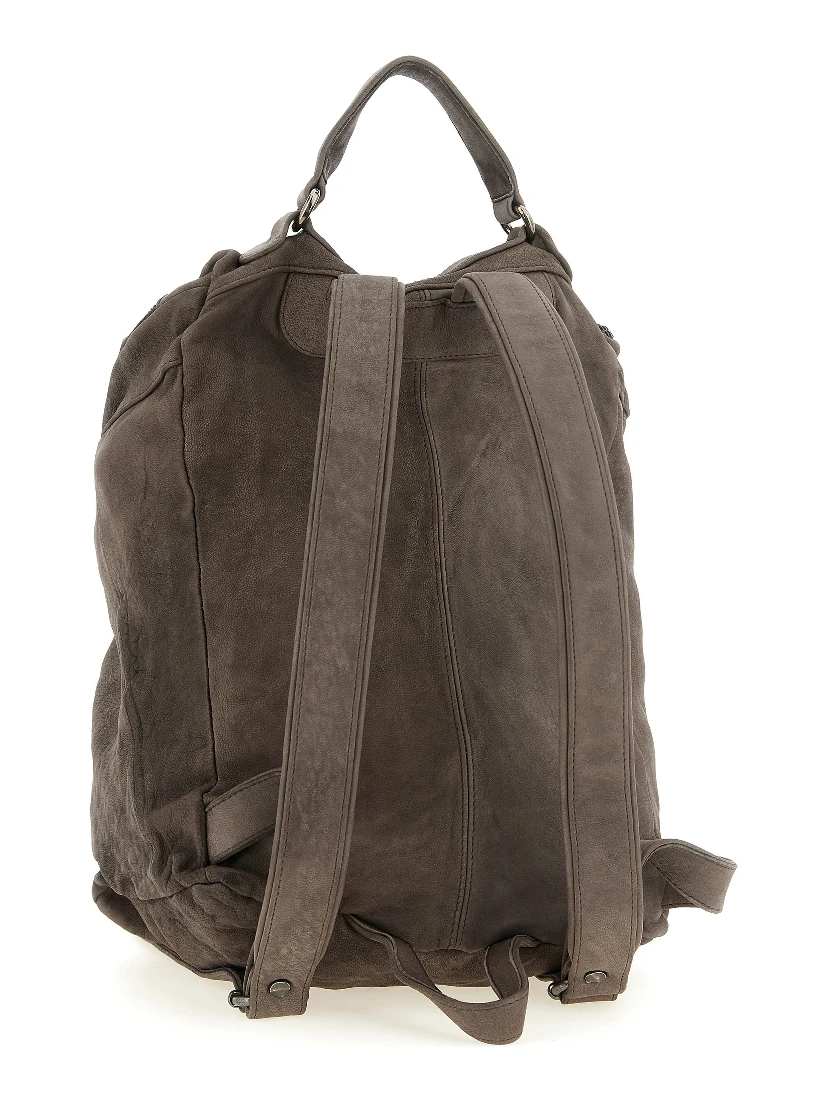 Brown Lamb Leather Backpack