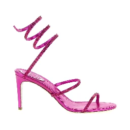 Fuchsia Viscose Stiletto Heel Sandals