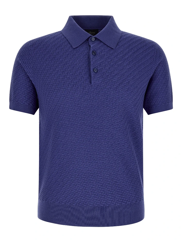 Blue Cotton Polo Shirt