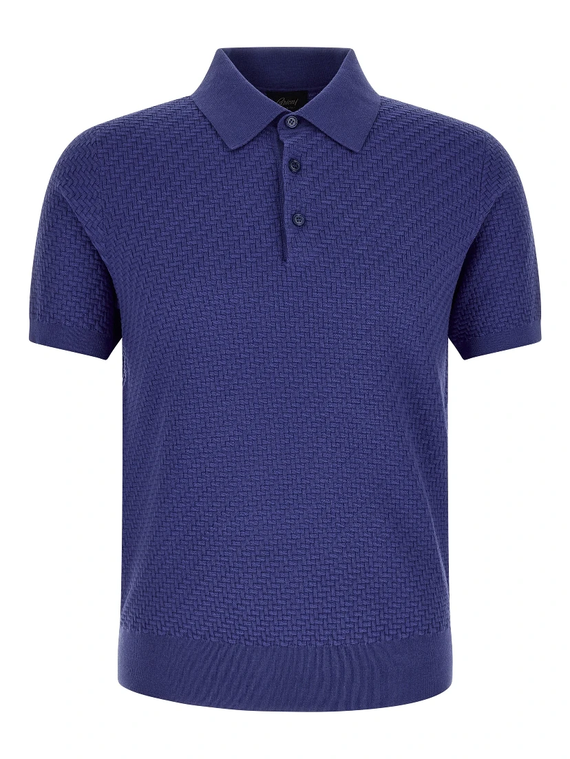 Blue Cotton Polo Shirt