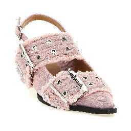 Multicolor Organic Cotton Mid Heel Pumps
