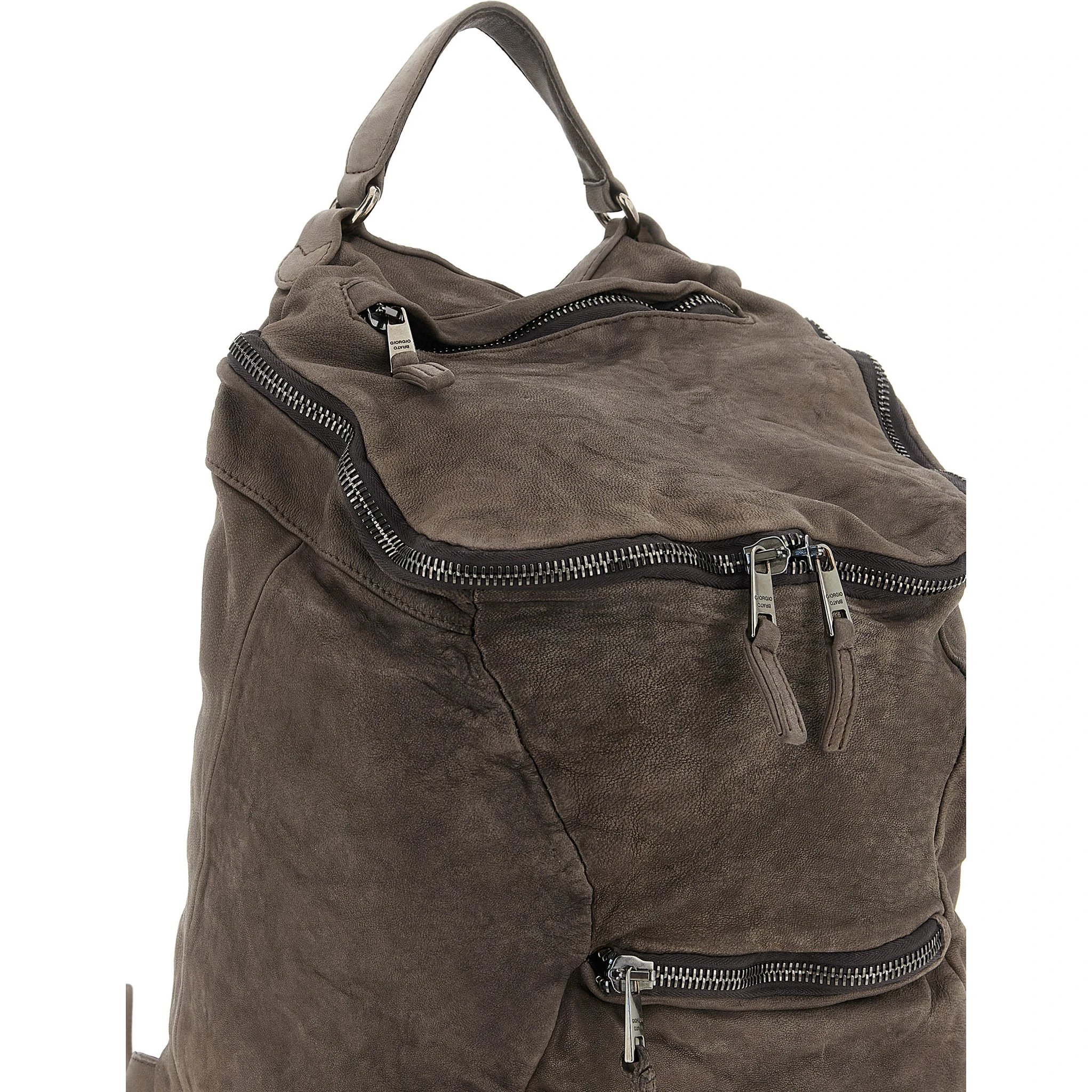 Brown Lamb Leather Backpack