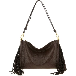 Brown Lamb Leather Shoulder Bag