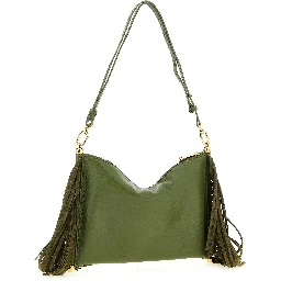 Bicolor Lamb Leather Shoulder Bag