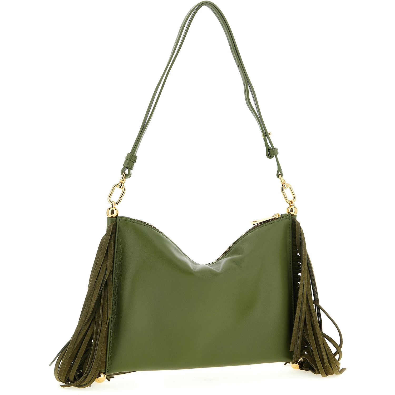 Bicolor Lamb Leather Shoulder Bag