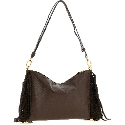 Brown Lamb Leather Shoulder Bag