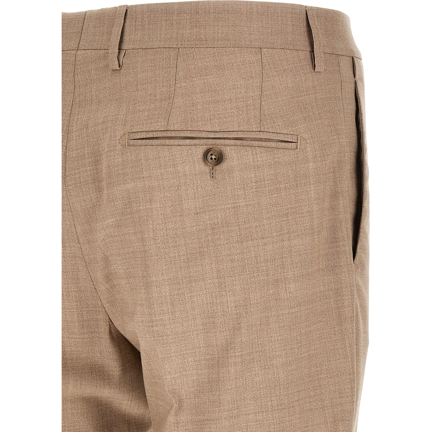 Beige Virgin Wool Two-Piece Suit