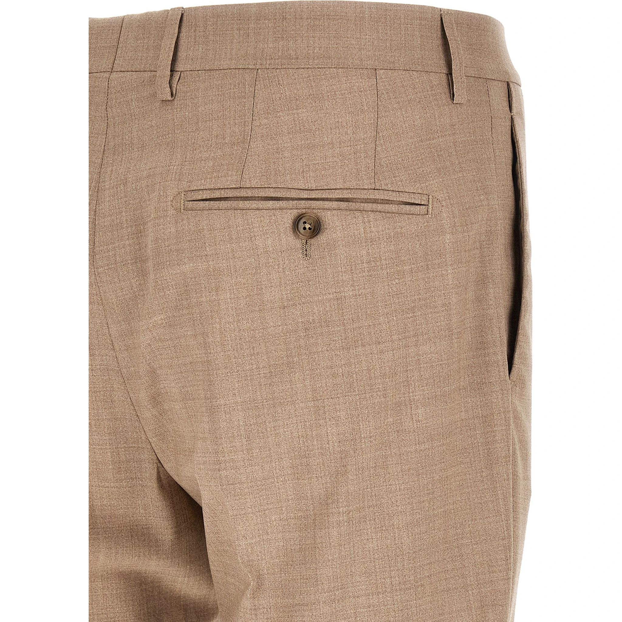 Beige Virgin Wool Two-Piece Suit