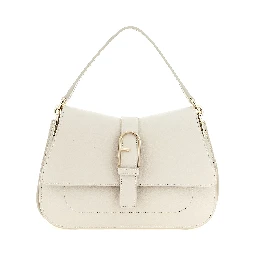 Beige Calfskin Shoulder Bag