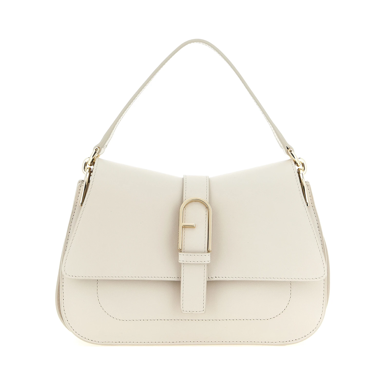 Beige Calfskin Shoulder Bag