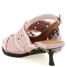 Multicolor Organic Cotton Mid Heel Pumps