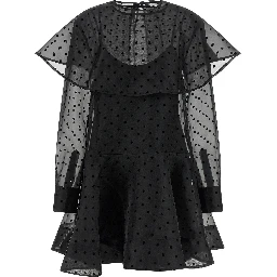 Black Recycled Polyester Short Dress