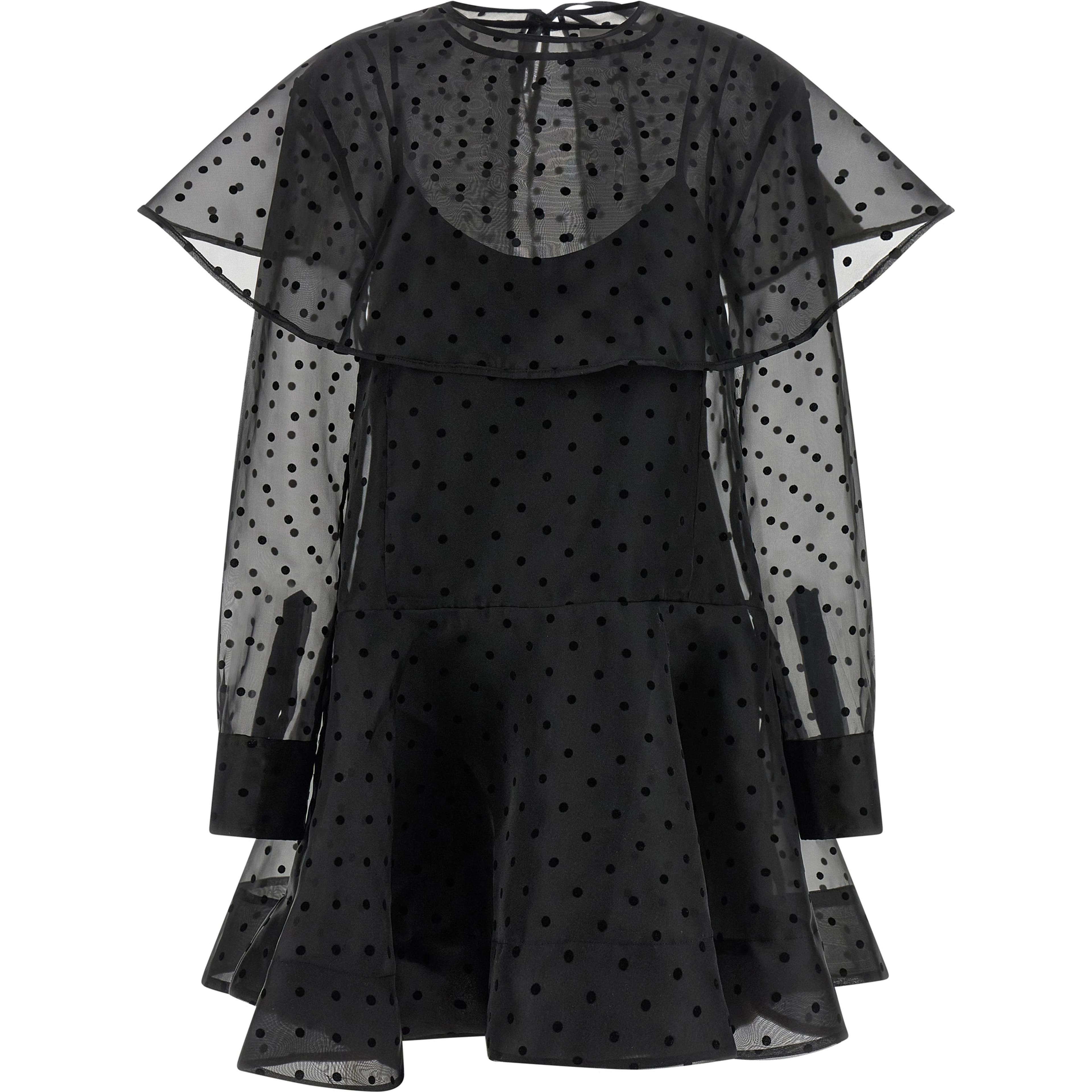 Black Recycled Polyester Short Dress