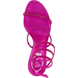 Fuchsia Viscose Stiletto Heel Sandals
