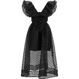 Black Recycled Polyester Midi Dress