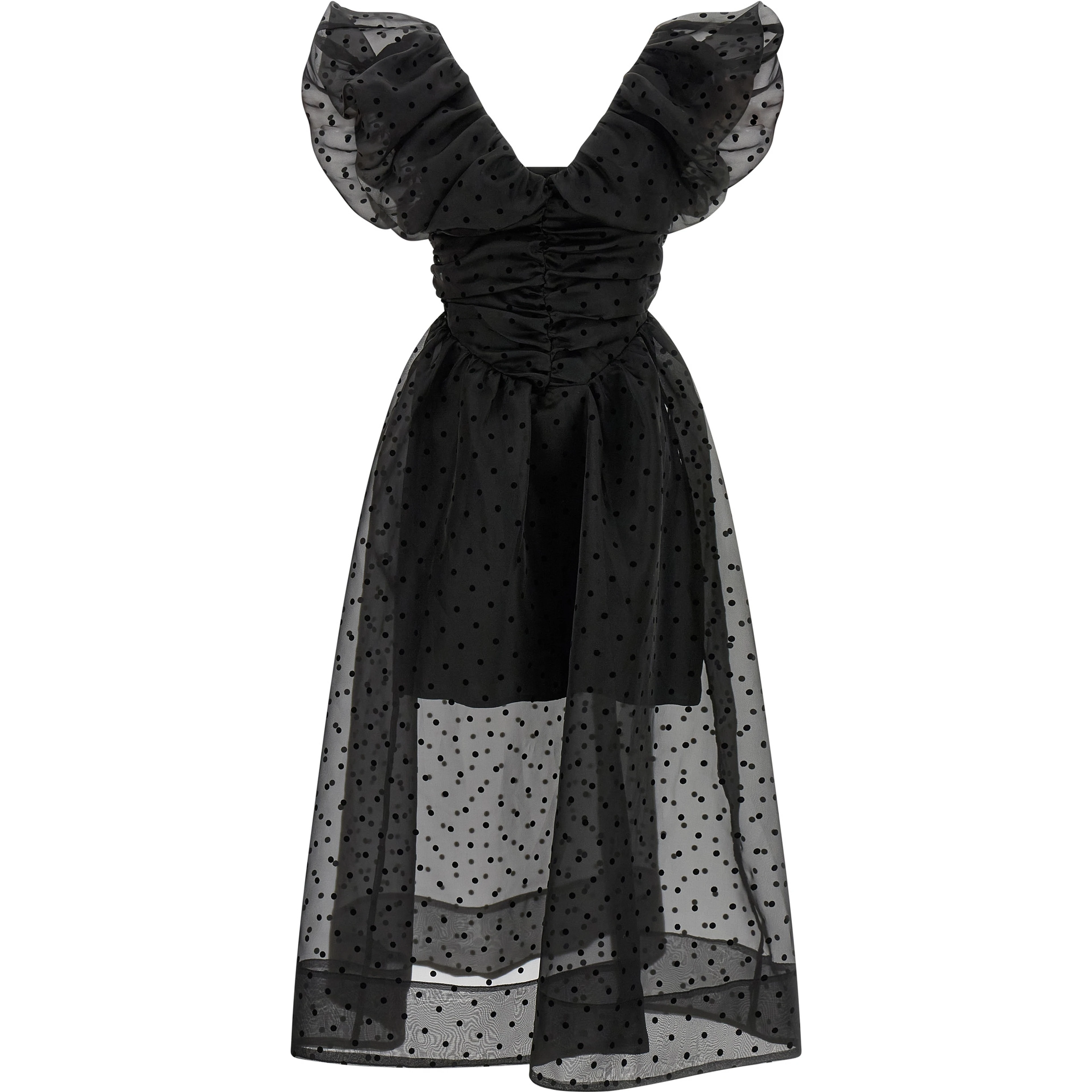 Black Recycled Polyester Midi Dress